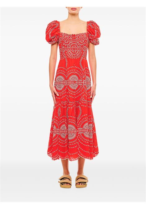 Red kaysa embroidered dress Charo Ruiz Ibiza 1989 - women CHARO RUIZ IBIZA 1989 | 254614RD